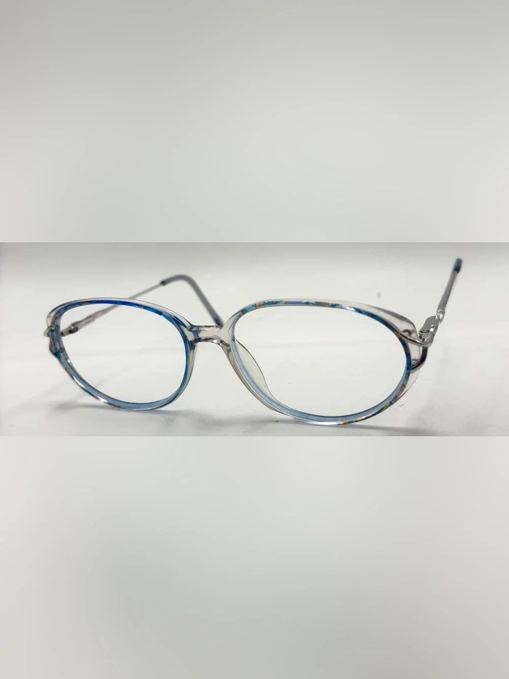 Vintage Marine J-287 Blue Translucent Oval Sunglasses Frames Only Hong Kong